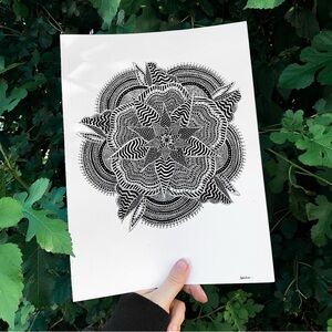Zentangle art floral inspired drawing